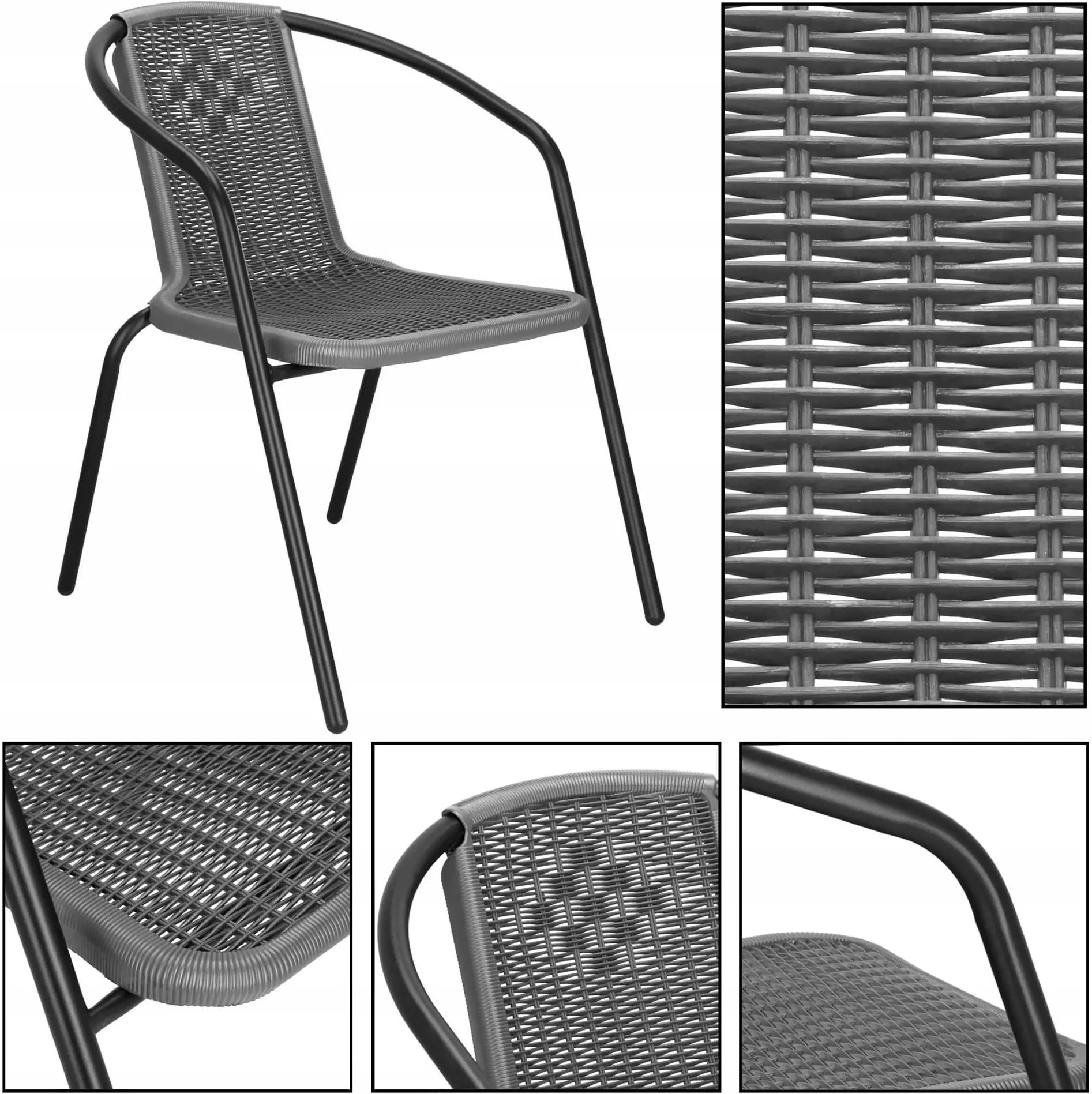 Scaun de gradina Springos Bistro GF1022 (Grey) - 5