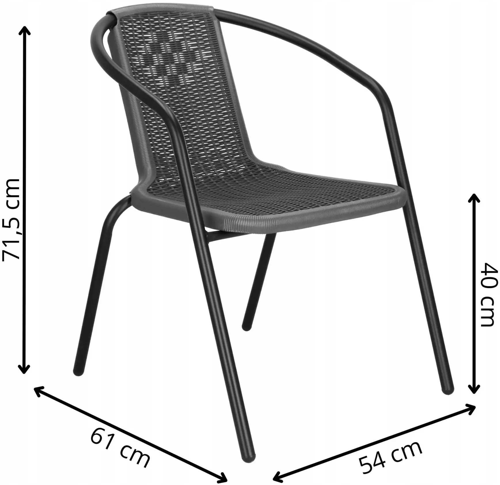 Scaun de gradina Springos Bistro GF1022 (Grey) - 7