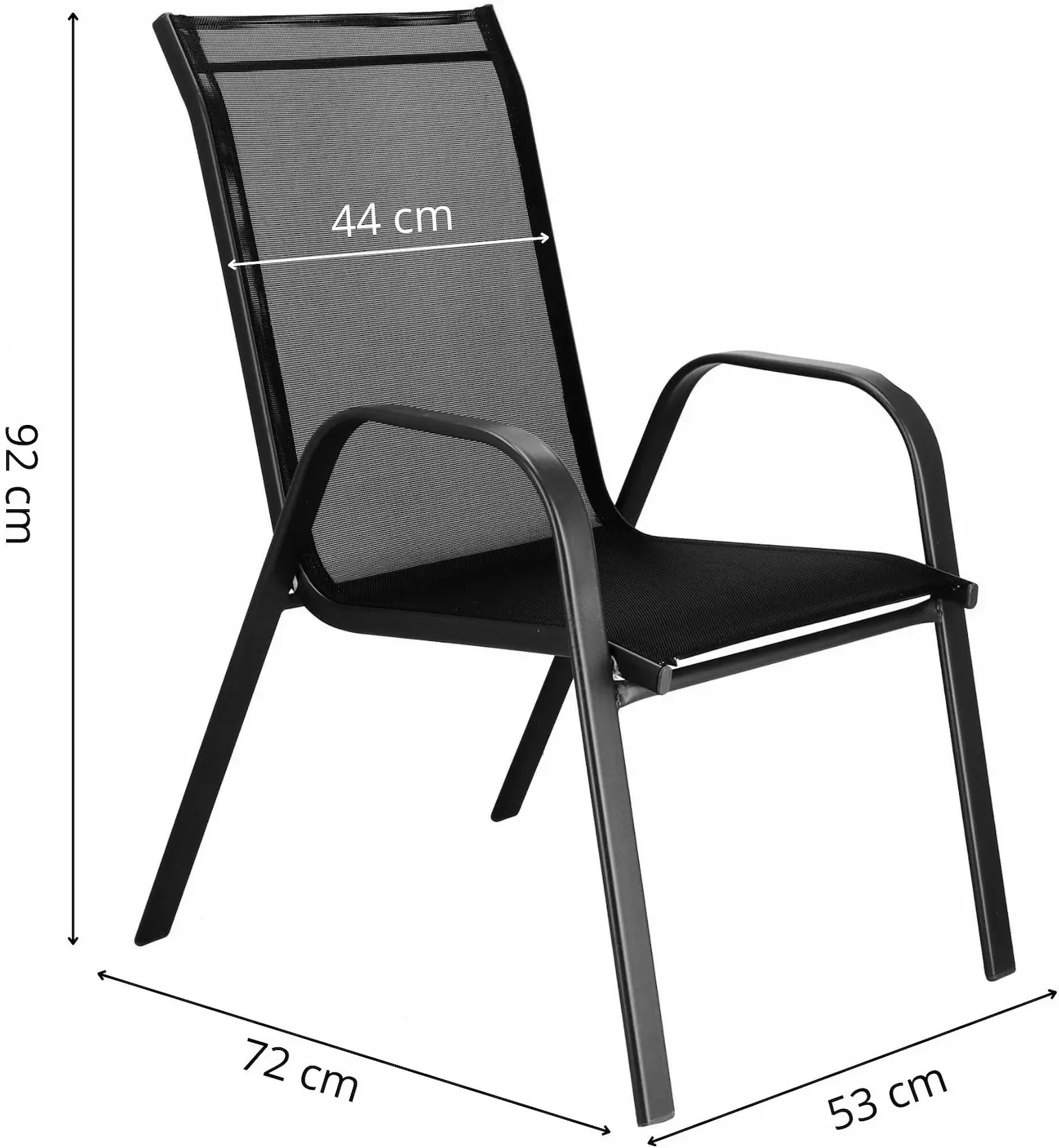 Scaun de grădină Springos Monza GF0103 (Black) - 10