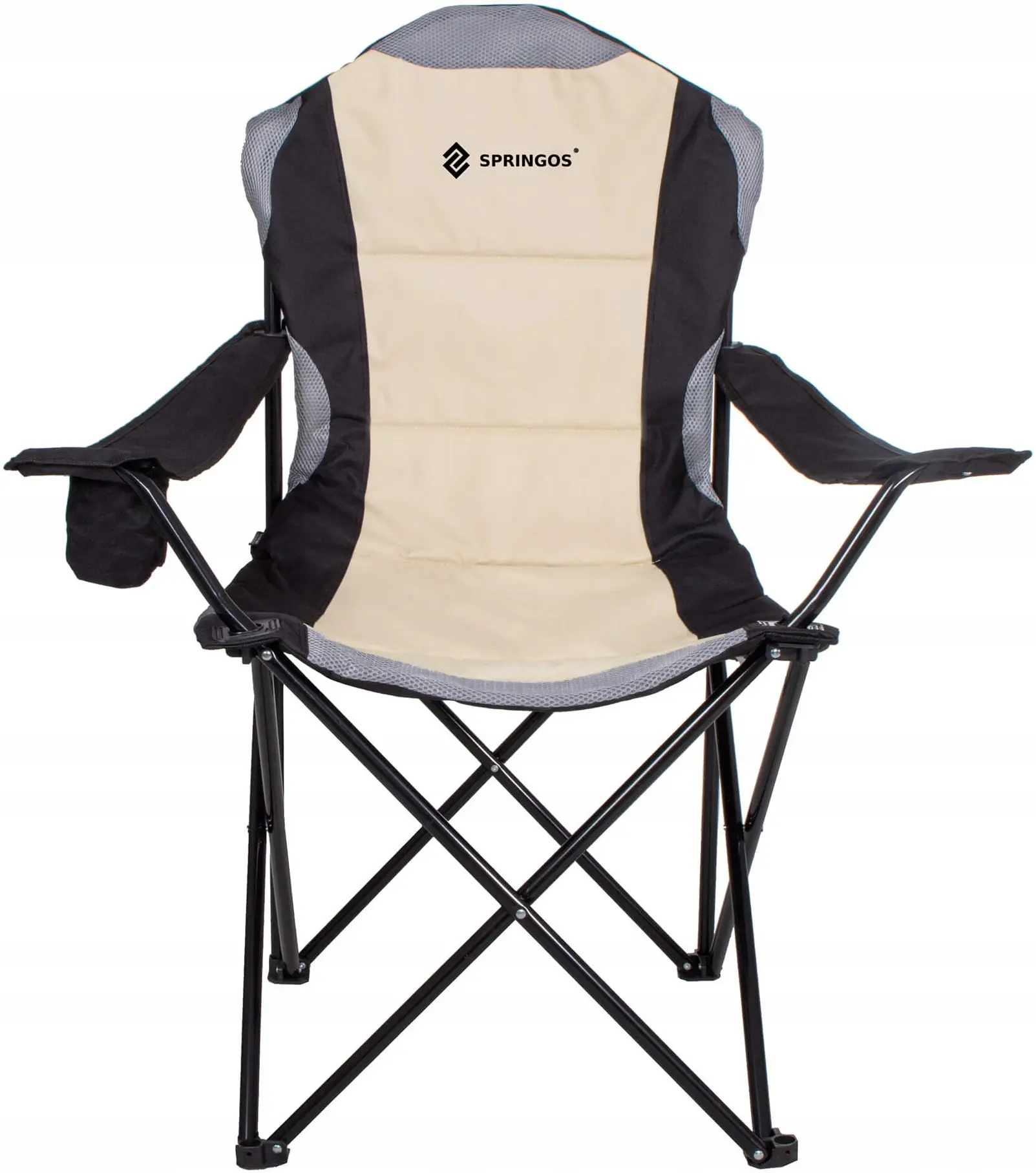 Scaun pliabil Springos Costa Premium XXL CS0005 (Beige/Black) - 3