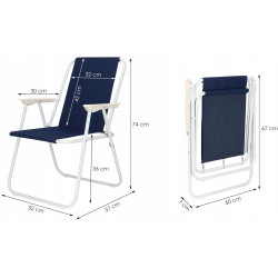 Scaun pliabil Springos Malaga GC0049 (Dark Blue) Thumb
