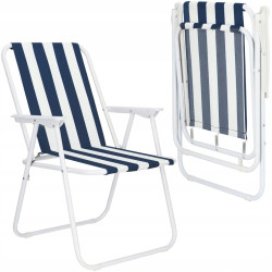 Scaun pliabil Springos Malaga GC0050 (White/Blue) Thumb