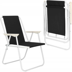 Scaun pliabil Springos Malaga GC0061 (Black/White) Thumb