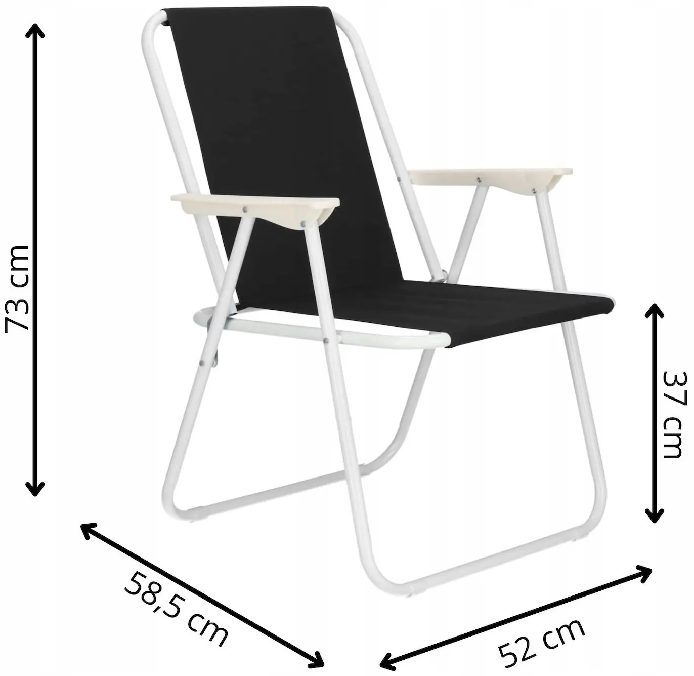 Scaun pliabil Springos Malaga GC0061 (Black/White) - 6