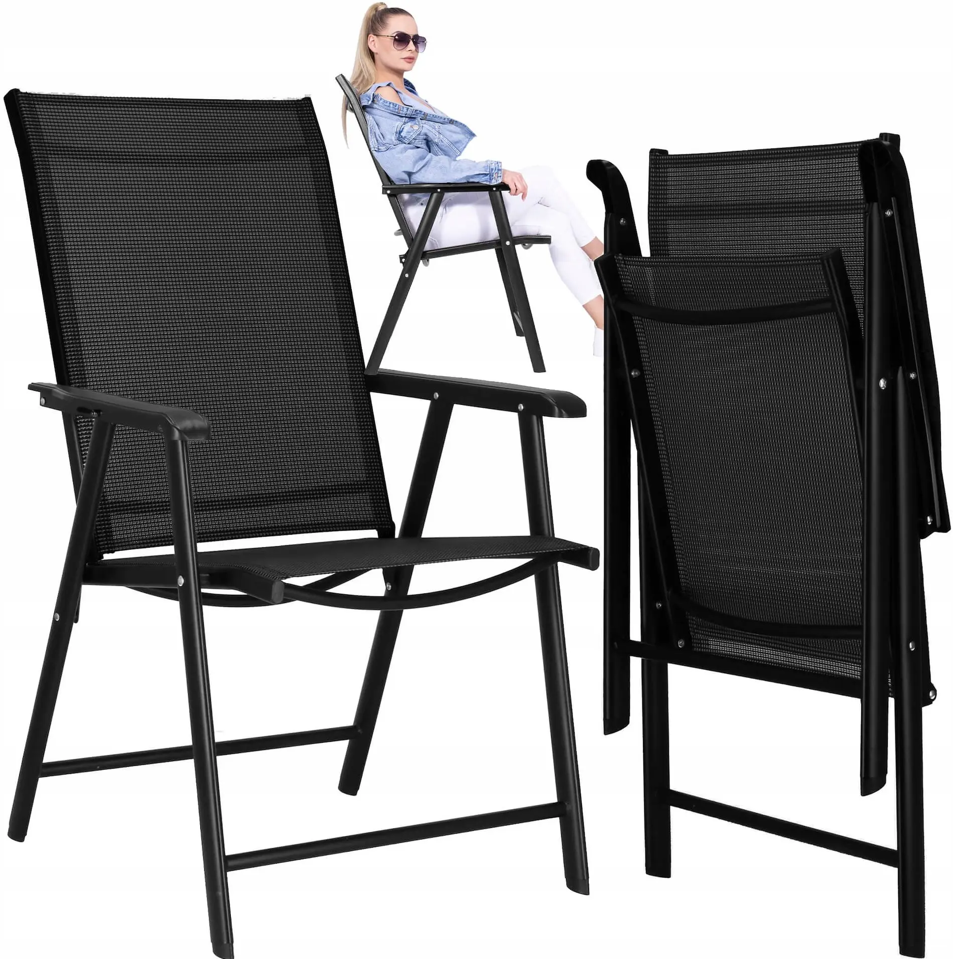 Scaun pliabil Springos Verona GF0079 (Black) - 7