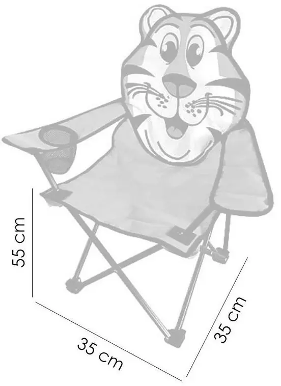 Scaun pliabil pentru copiiStrend Pro Tigre (Orange/Black)