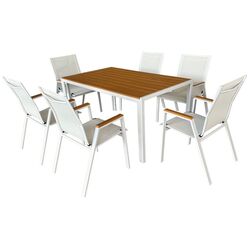 Садовый стул Tempo Kondela Bonto (White/Oak) Thumb