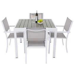 Scaun de gradina Tempo Kondela Dorio (White/Light Grey) Thumb