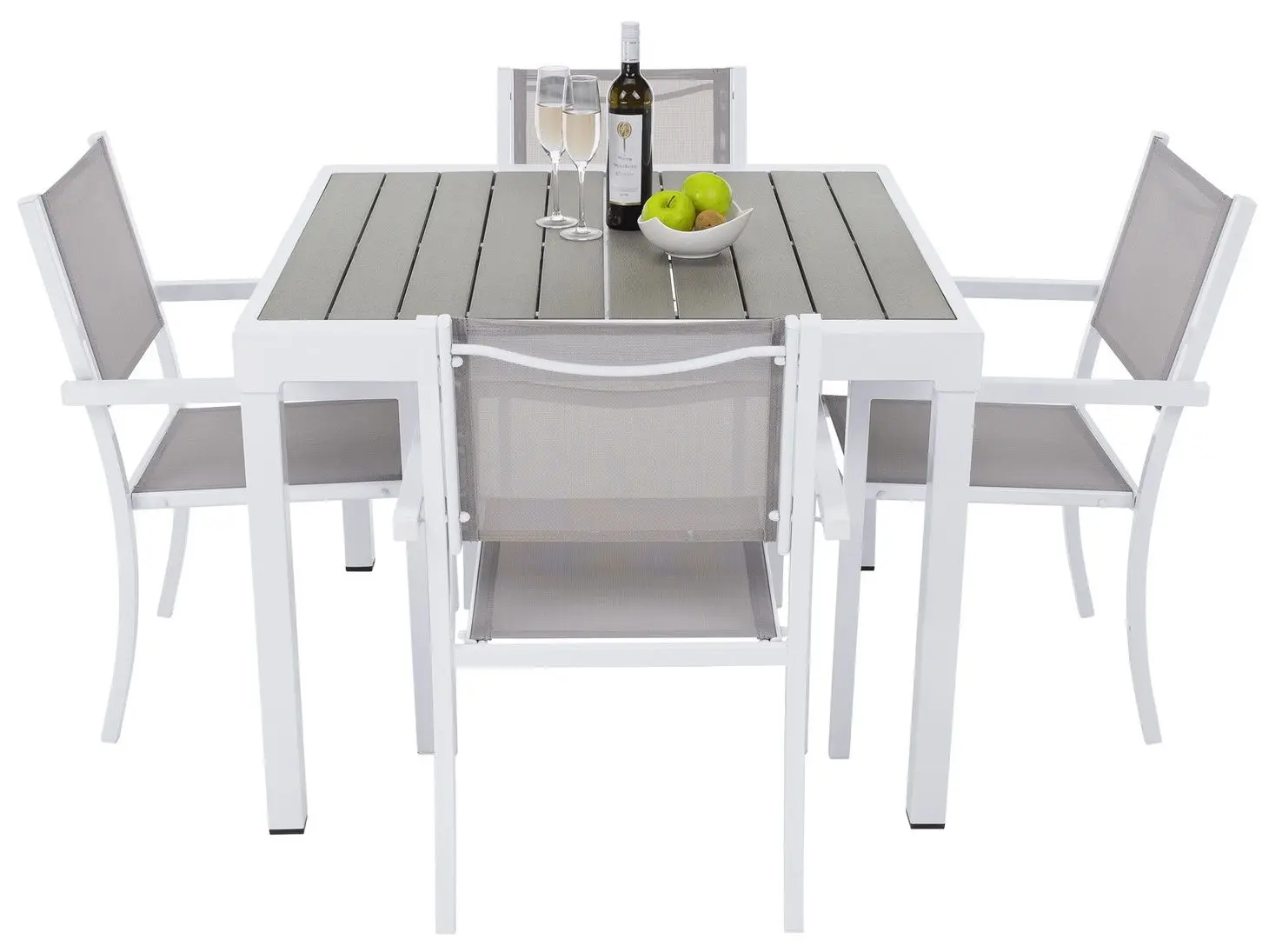 Scaun de gradina Tempo Kondela Dorio (White/Light Grey) - 15