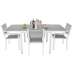 Scaun de gradina Tempo Kondela Dorio (White/Light Grey) Thumb