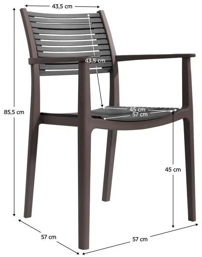 Садовый стул Tempo Kondela Herta (Grey/Brown)