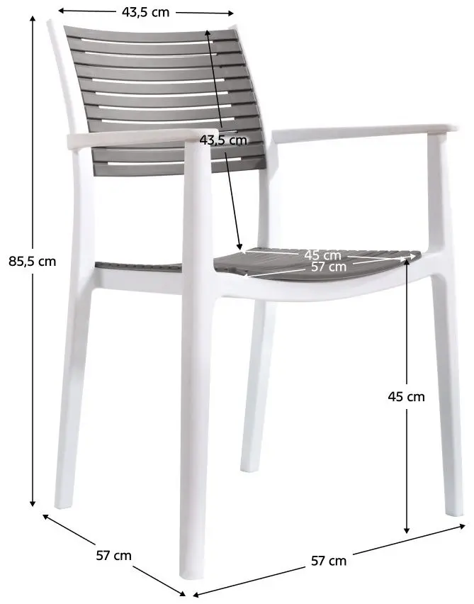 Садовый стул Tempo Kondela Herta (Grey/White) - 3