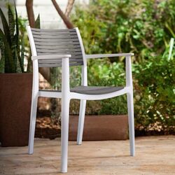Scaun de gradina Tempo Kondela Herta (Grey/White)