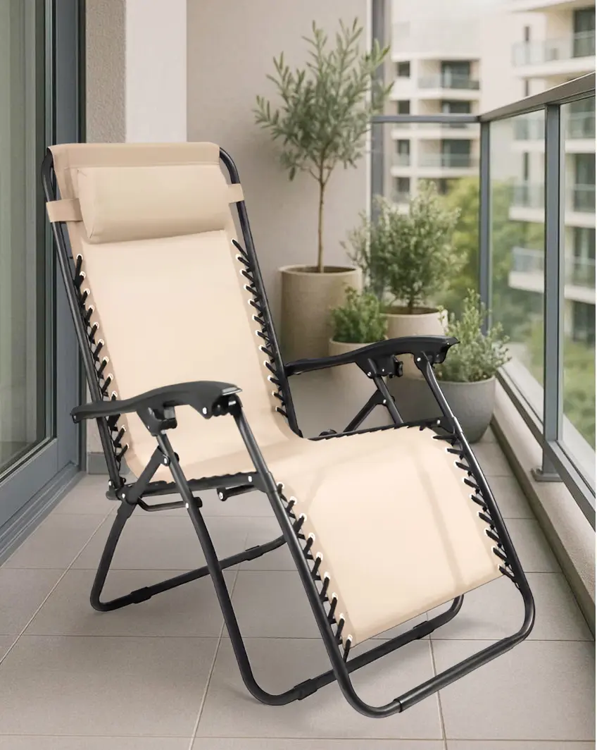 Scaun pliabil Tempo Kondela Gerald New (Beige/Black)