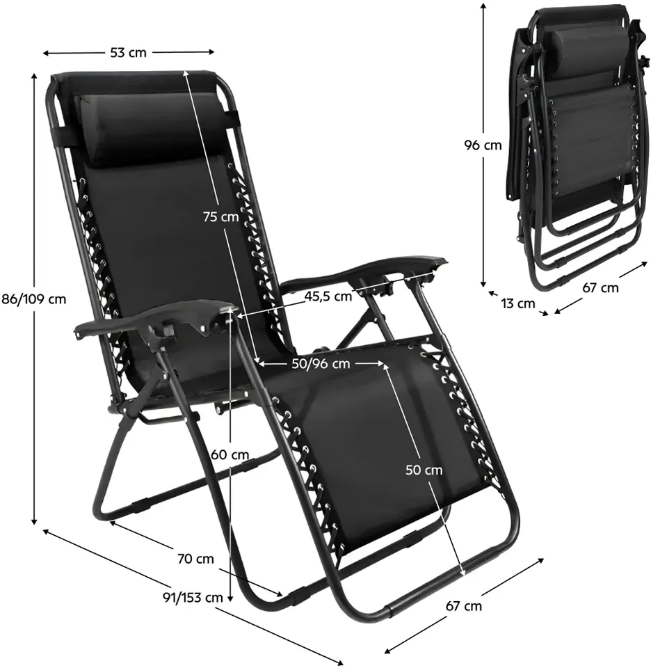 Scaun pliabil Tempo Kondela Gerald New (Black)