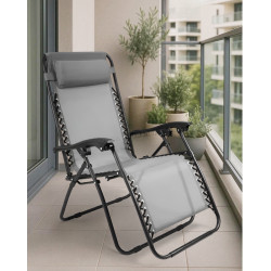 Scaun pliabil Tempo Kondela Gerald New (Light Gray/Black)