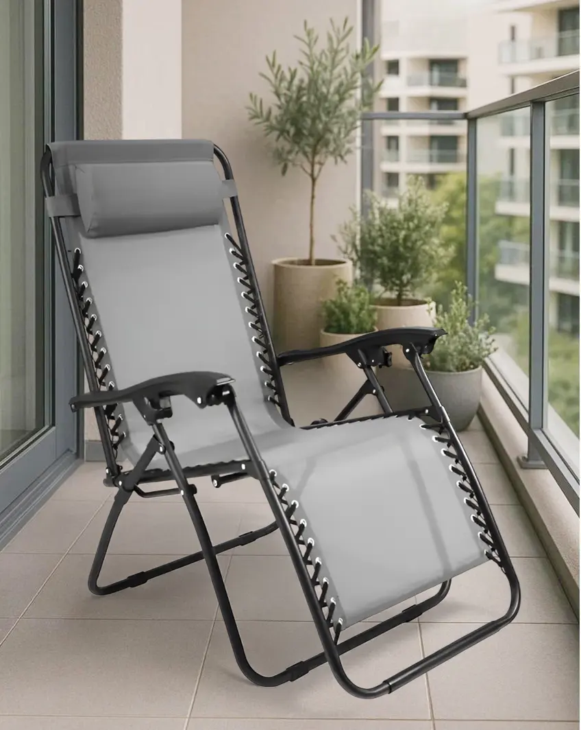 Scaun pliabil Tempo Kondela Gerald New (Light Gray/Black)