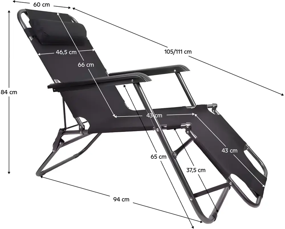 Scaun pliabil Tempo Kondela Reged (Black)