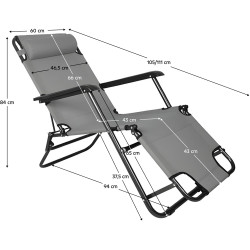 Scaun pliabil Tempo Kondela Reged (Gray) Thumb