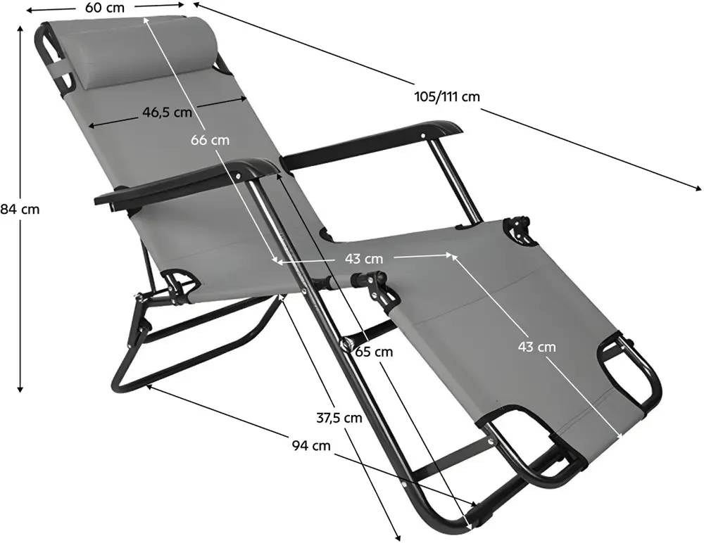 Scaun pliabil Tempo Kondela Reged (Gray)