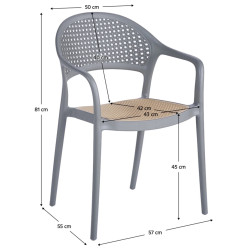 Стул Tempo Kondela Ladis (Grey/Beige) Thumb
