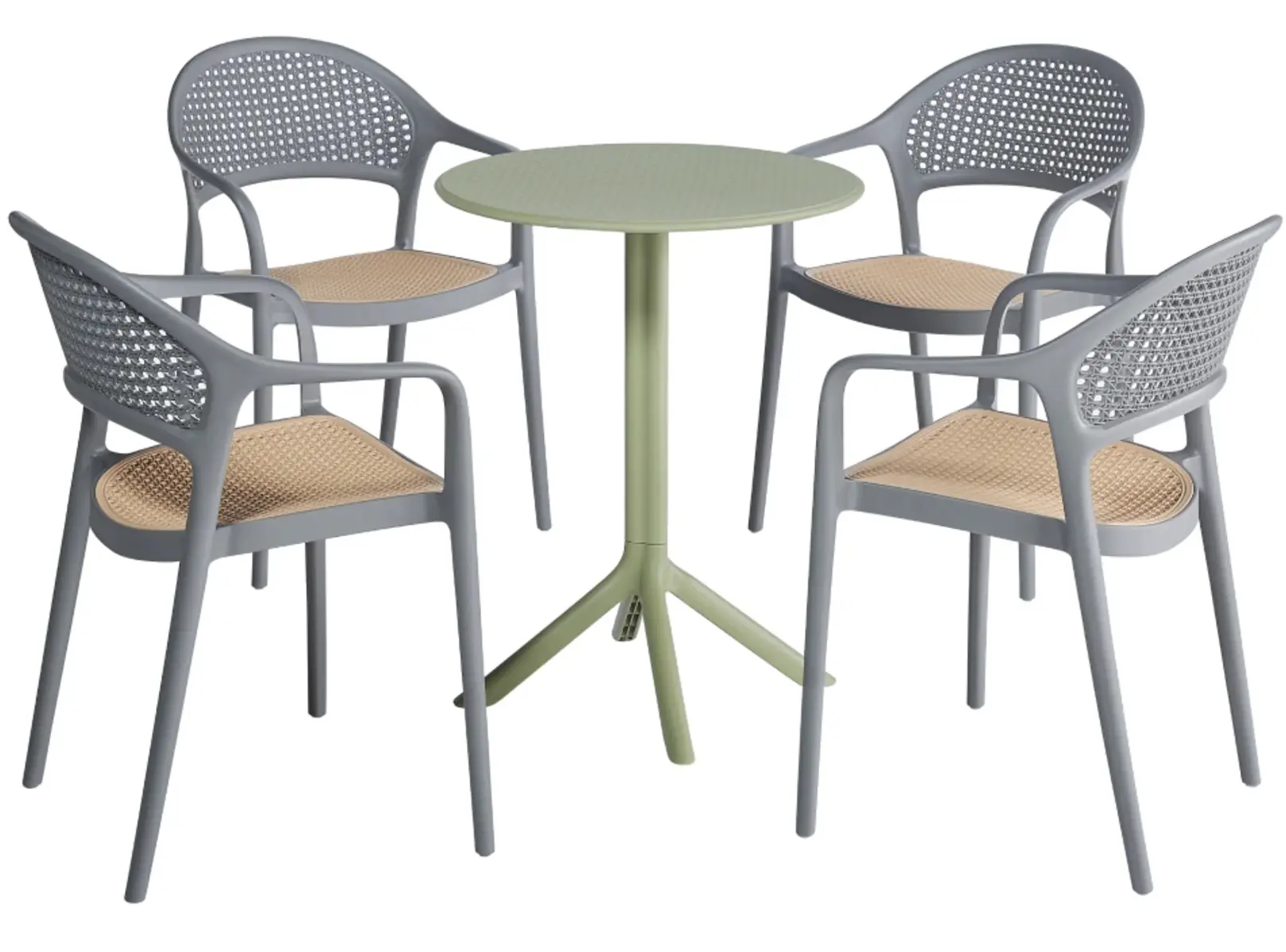 Стул Tempo Kondela Ladis (Grey/Beige) - 3