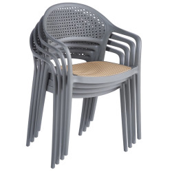 Стул Tempo Kondela Ladis (Grey/Beige) Thumb