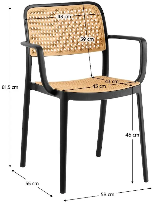 Стул Tempo Kondela Ravid Tip 2 (Black/Beige) - 3