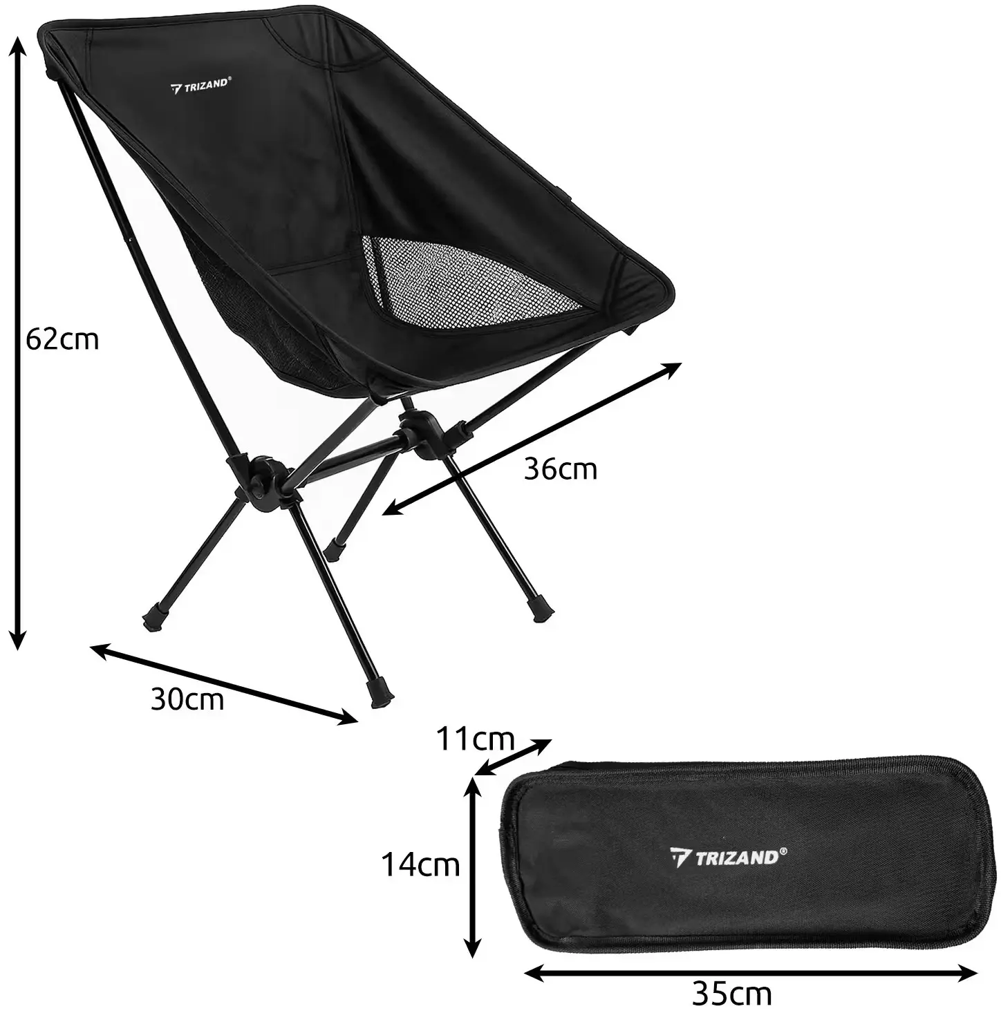 Scaun pliabil Trizand Freestyle 25074 (Black) - 5