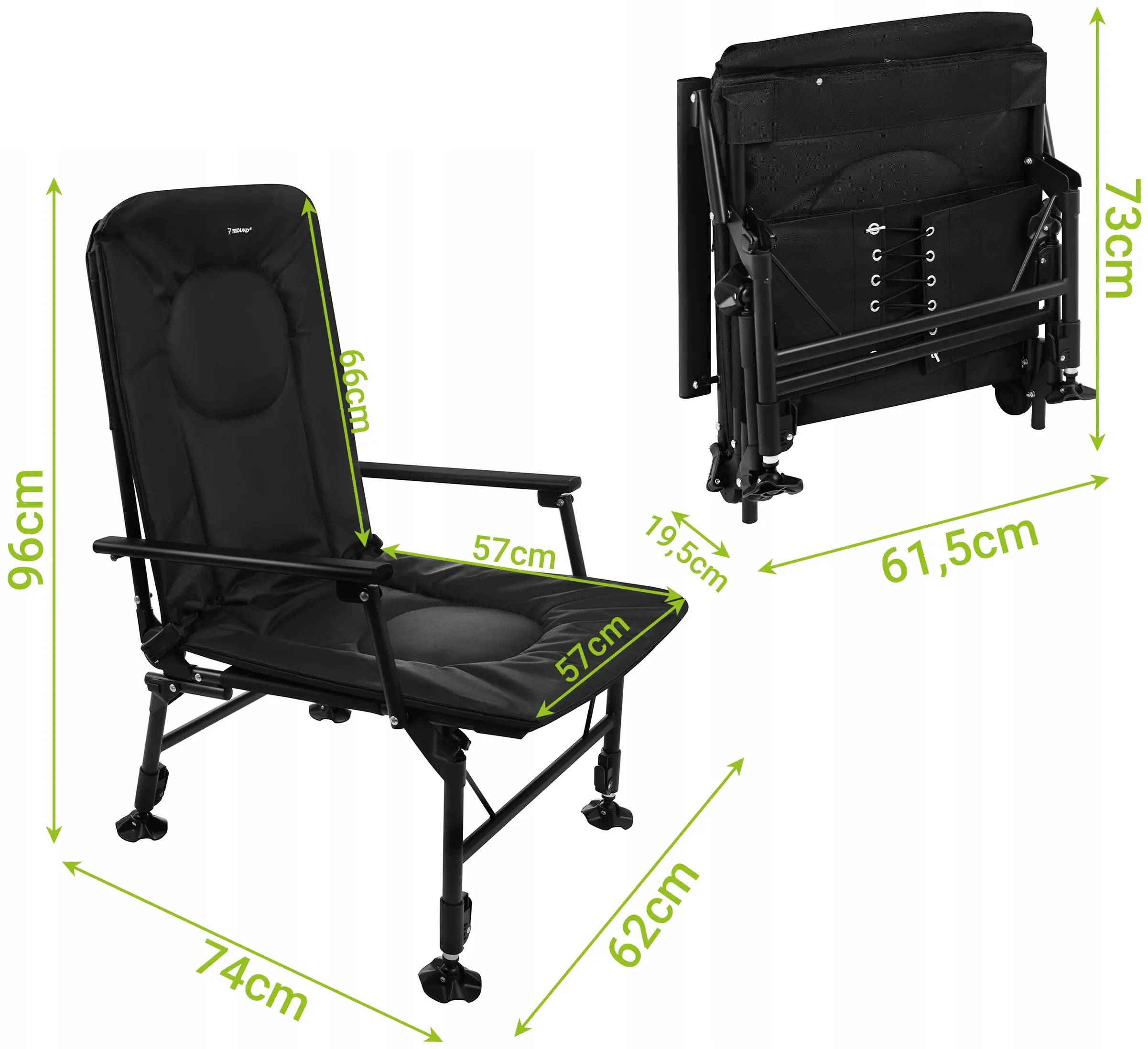 Scaun pliabil Trizand 27779 (Black) - 9