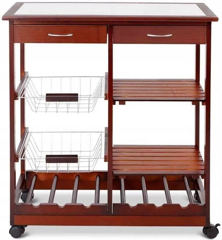 Сервировочная тележка Costway HW58491RE (Brown) - 4