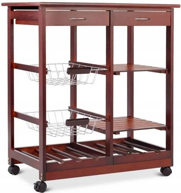Сервировочная тележка Costway HW58491RE (Brown) - 3