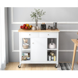 Сервировочная тележка Costway HW66222WH (White) Thumb