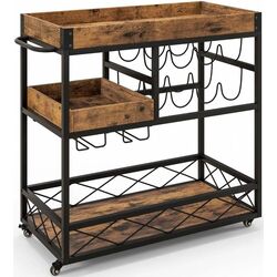 Сервировочная тележка Costway JV10785CF (Rustic Brown) Thumb
