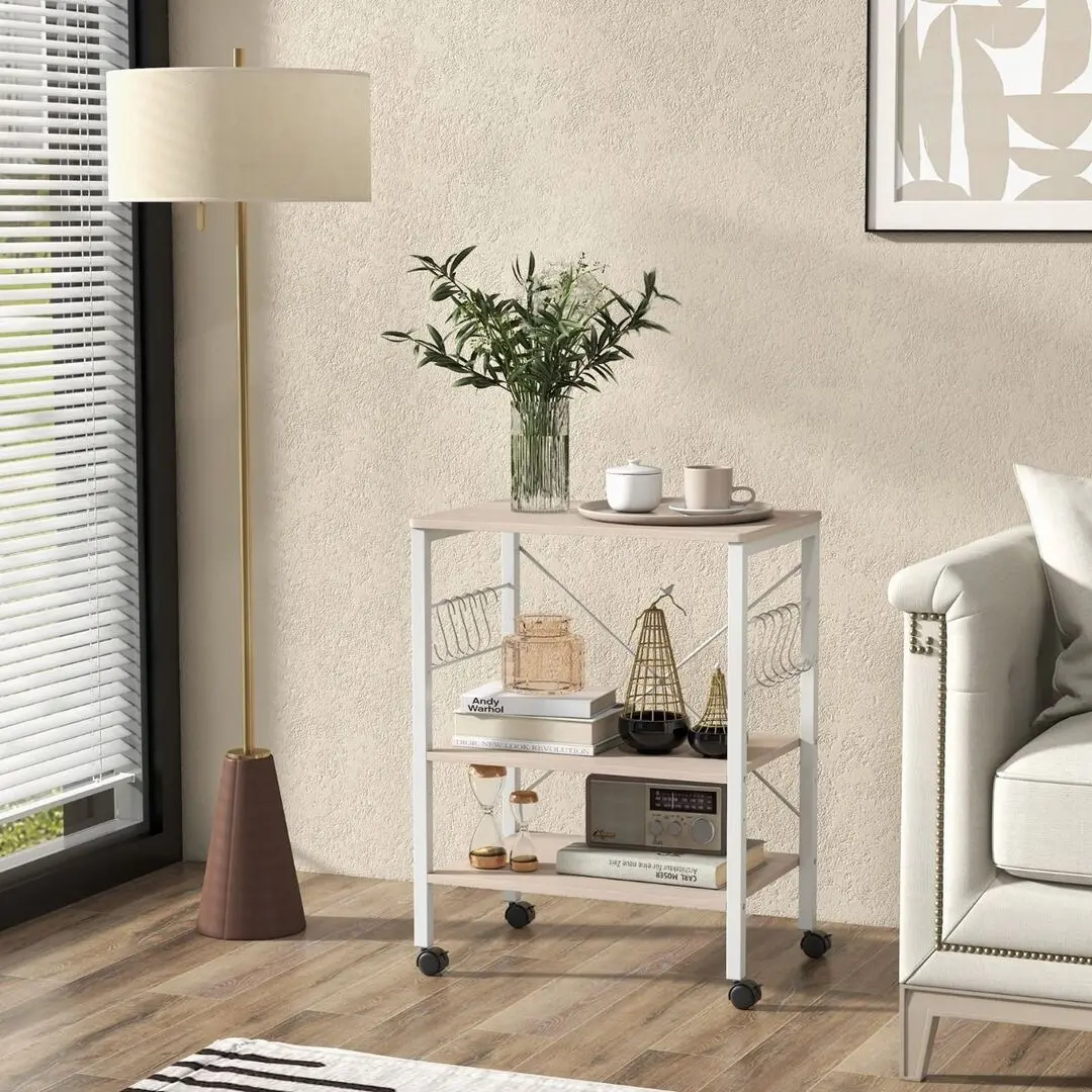 Сервировочная тележка Costway JV11012MS (Beige) - 5
