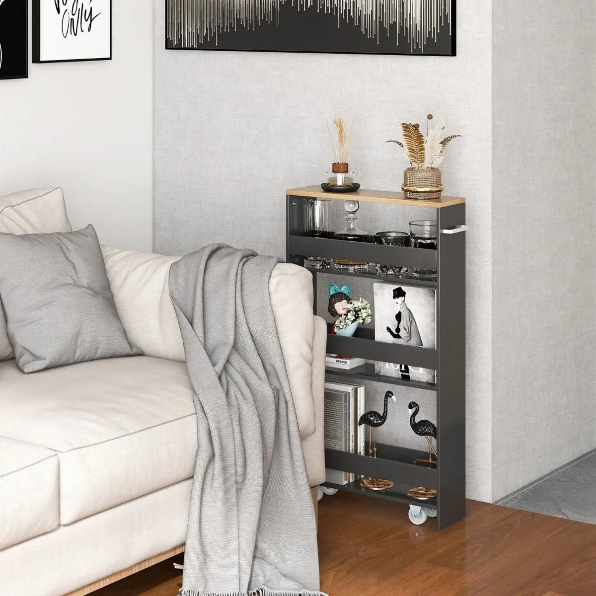 Carucior de servire Costway JV11161GR (Grey)