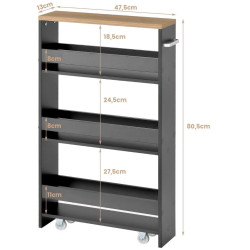 Carucior de servire Costway JV11161GR (Grey) Thumb