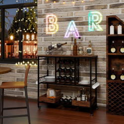 Сервировочная тележка Costway JV11558CF (Brown) Thumb