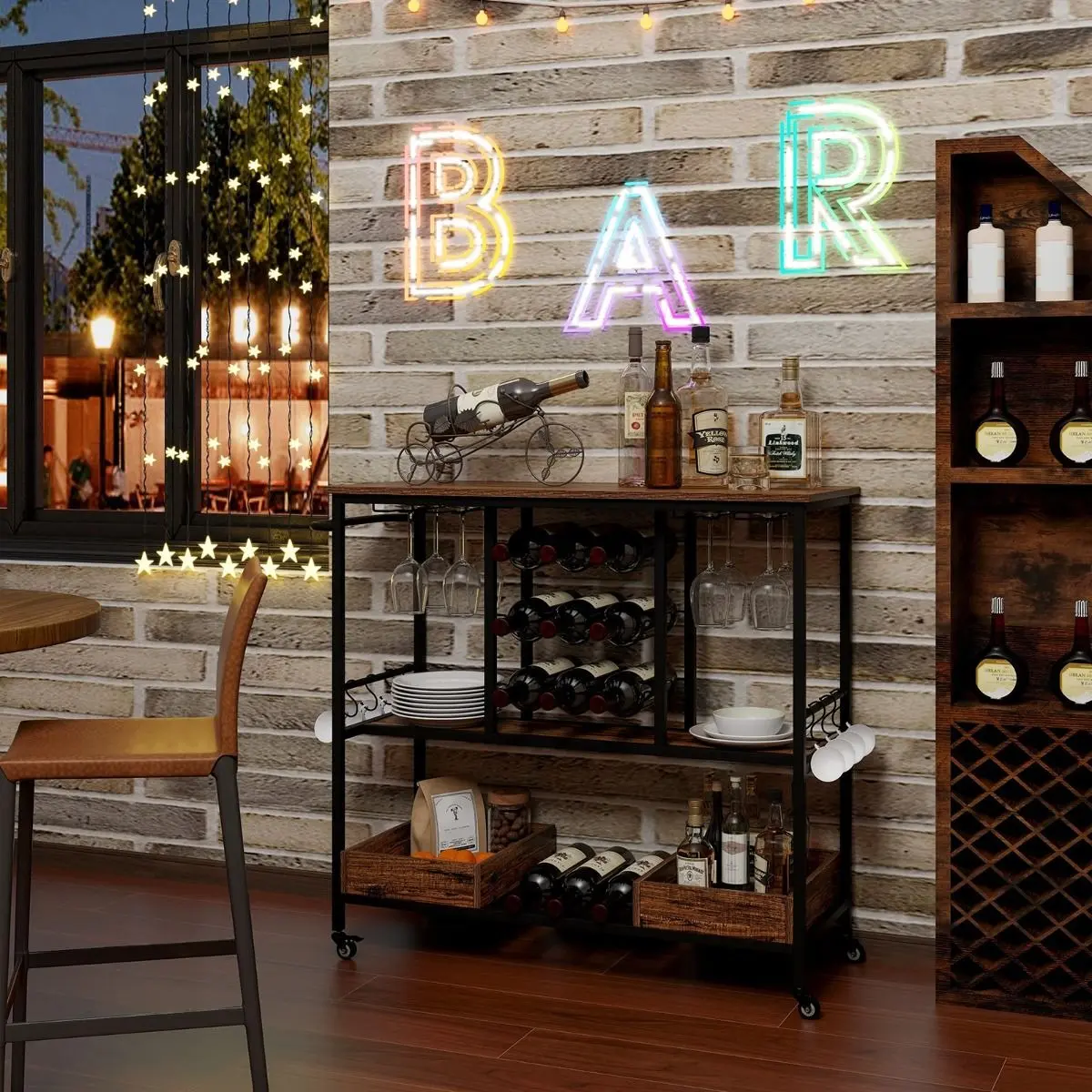 Сервировочная тележка Costway JV11558CF (Brown)