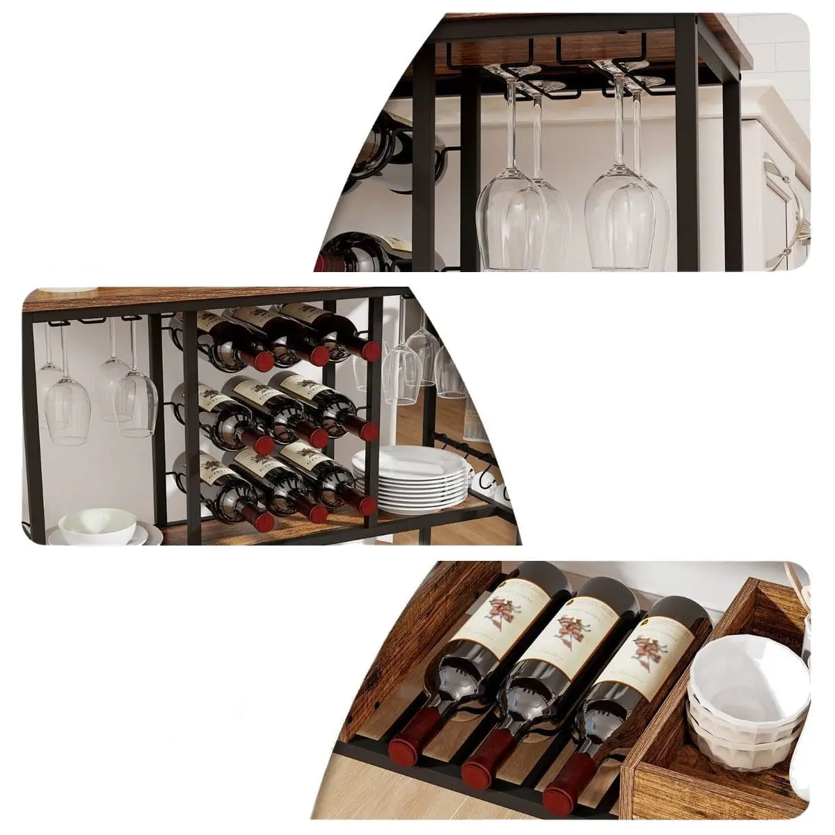 Сервировочная тележка Costway JV11558CF (Brown)