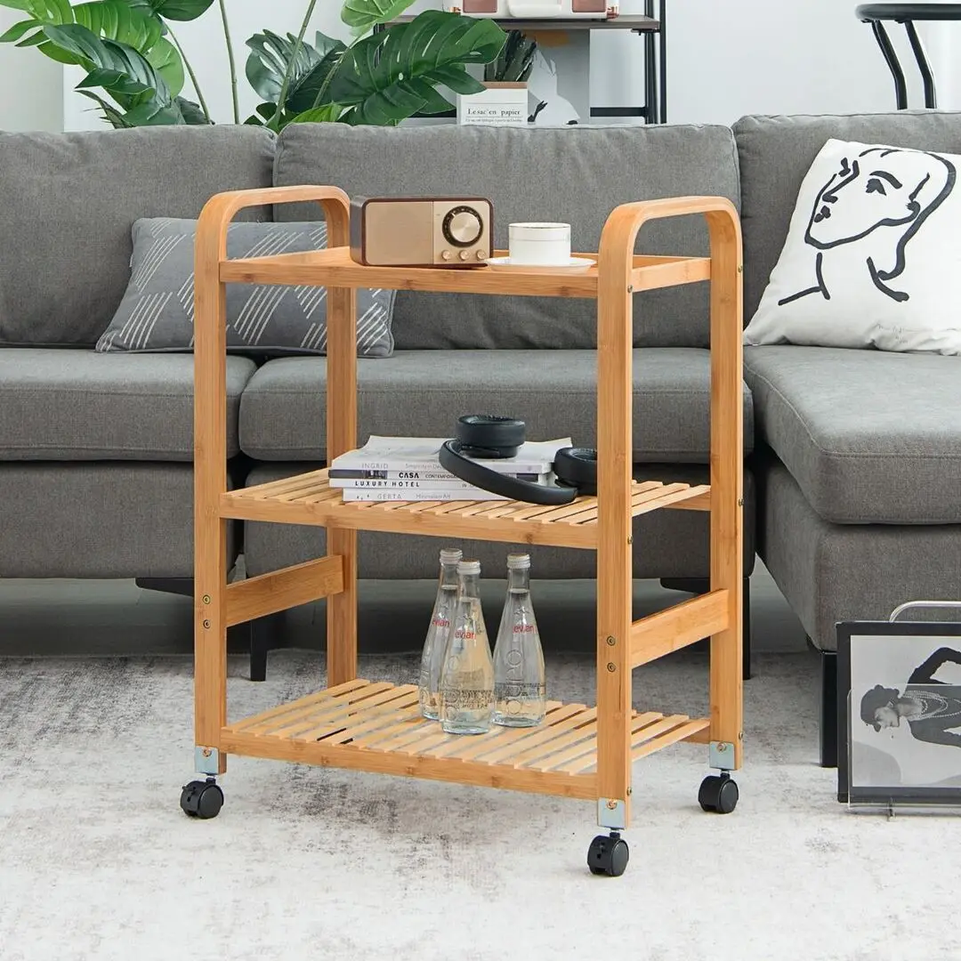 Carucior de servire Costway KC53797NA (Natural)