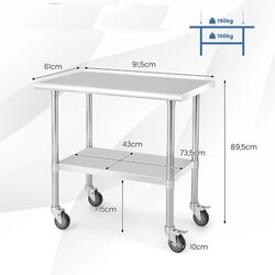 Сервировочная тележка Costway KC55607 (Silver) Thumb