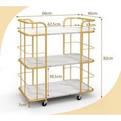 Carucior de servire Costway KC55617GD (Marble/Gold) Thumb