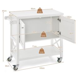 Сервировочная тележка Costway KC55695WH (White) Thumb