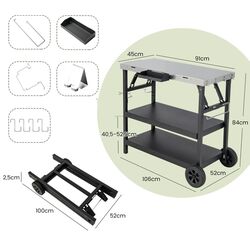 Carucior de servire Costway NP10812BK (Silver/Black) Thumb