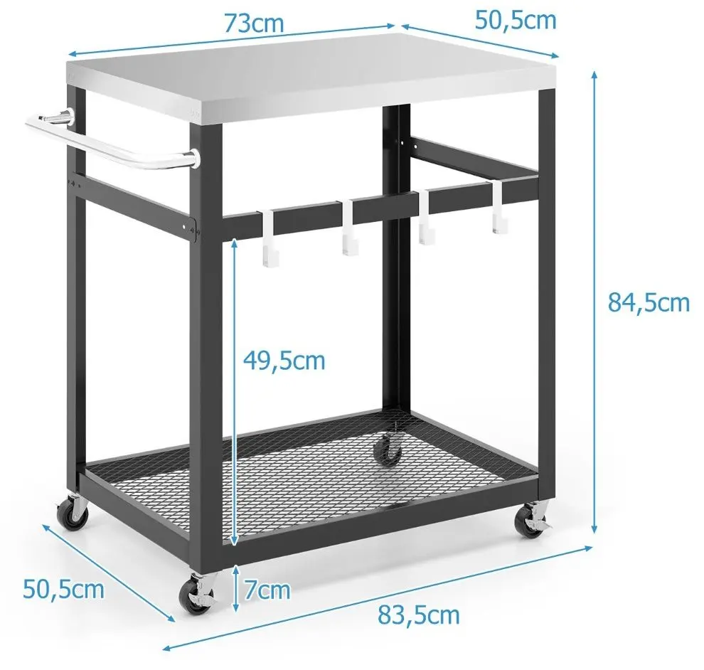 Carucior de servire Costway TA10058DK (Black)