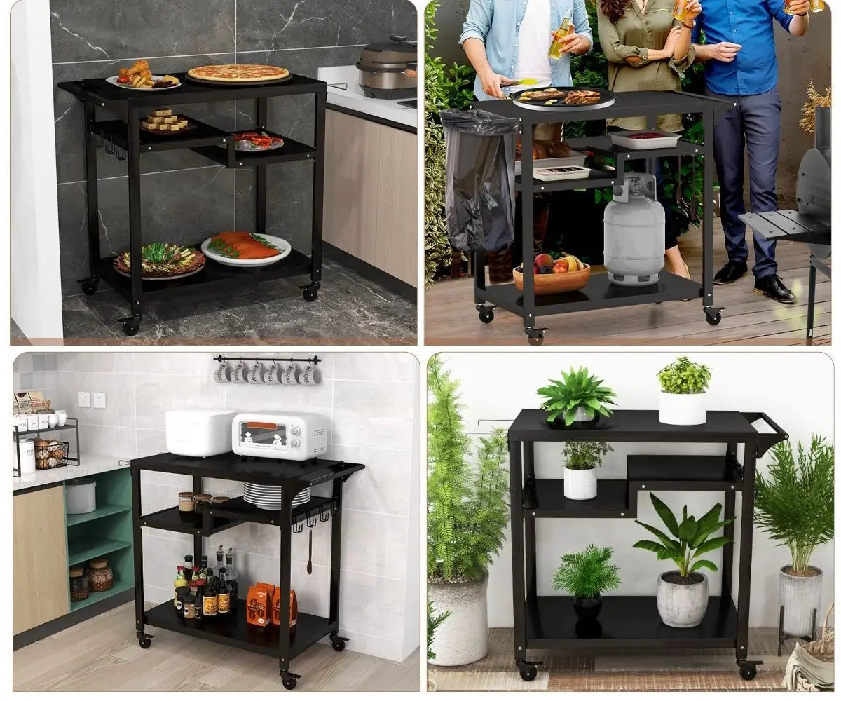 Carucior de servire Costway TH10059DK (Black) - 4