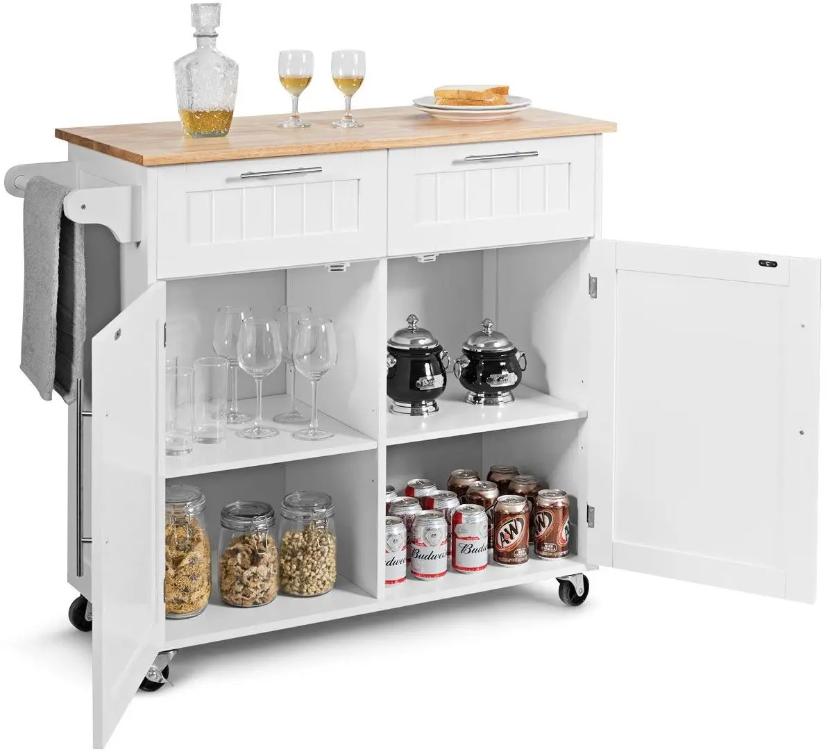 Dulap-carucior Costway HW55461WH (White)