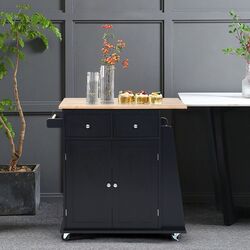 Шкафчик-тележка Costway HW65692BK (Black) Thumb