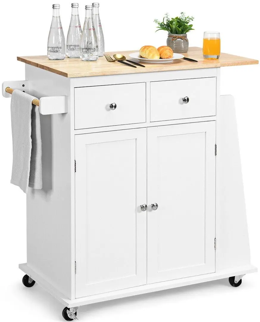 Шкафчик-тележка Costway HW65692WH (White)